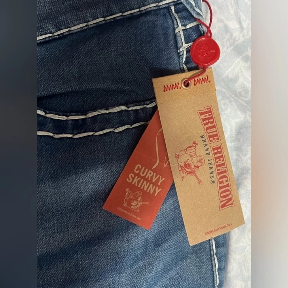 TRUE RELIGION CURVY SKINNY FLAP NAT BT JEAN WOMEN'S - Picture 11 of 16